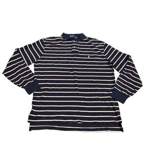Polo Ralph‎ Lauren Mens Long Sleeve Polo Shirt Striped Blue Red White L